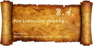 Marinkovics Anetta névjegykártya
